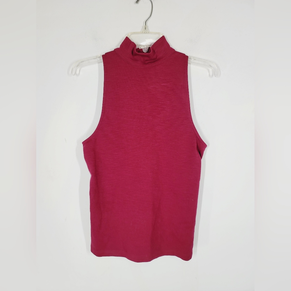 Free People Sleeveless Mock Neck Tank Top - Burgundy, Size Small
